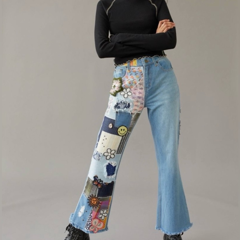 Patched Midi Rise BDG Jeans